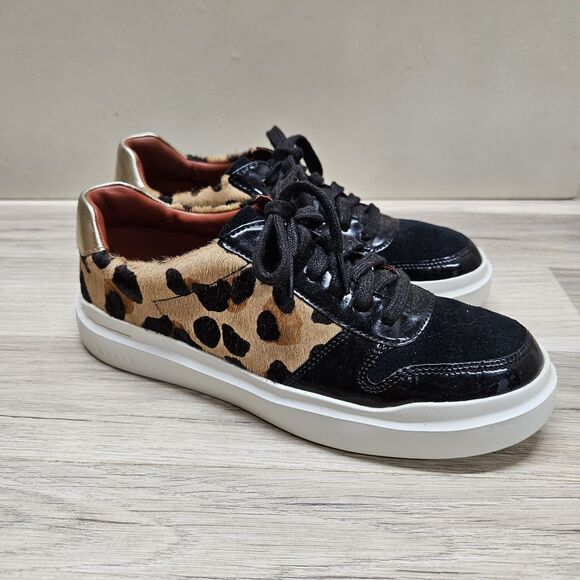 Cole Haan Womens Grand Series Shoes Cheetah Print Fur Sneakers Size 8 - Picture 1 of 10